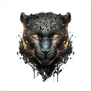 Panther Portrait Animal Painting Wildlife Outdoors Adventure Posters and Art